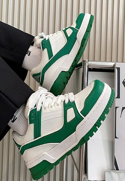 Chunky sneakers edgy platform trainers retro shoes in green