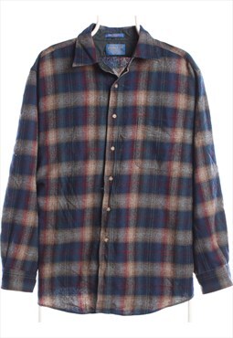 Vintage 90's Pendleton Shirt Check Long Sleeve Button Up