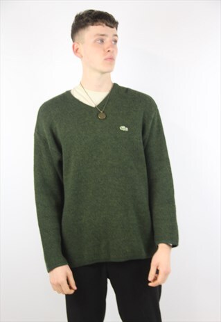 VINTAGE LACOSTE GREEN JUMPER