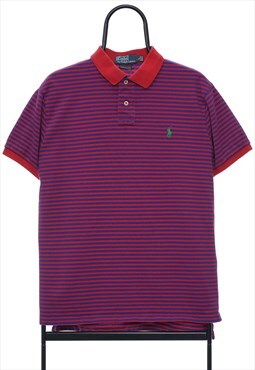 Vintage Polo Ralph Lauren Red Striped Polo Shirt Mens