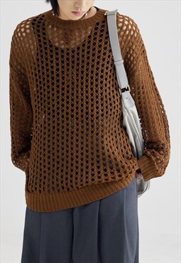 Men's Cutout Fashion Knit Sweater S VOL.5