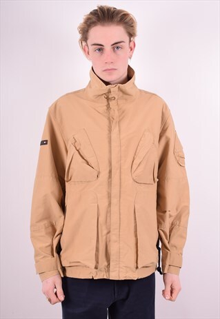 TOMMY HILFIGER MENS VINTAGE JACKET MEDIUM BEIGE 90'S