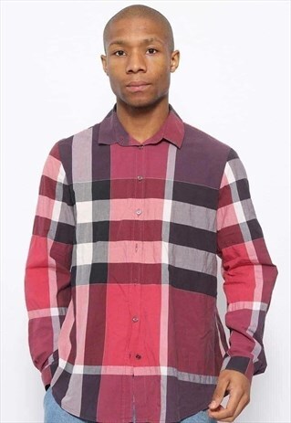 VINTAGE BURBERRY NOVA CHECK SHIRT RED