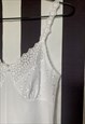 VINTAGE 80S WHITE LACE SLIP NIGHTIE, ST MICHAEL, UK10 