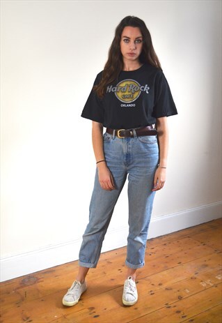 00S VINTAGE BLACK HARD ROCK CAFE ORLANDO T SHIRT