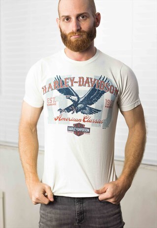 VINTAGE HARLEY DAVIDSON T-SHIRT LOGO 90S S 4.6