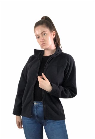 WOMENS VINTAGE BERGHAUS FLEECE BLACK JACKET ZIPPER