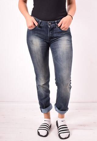 LEE WOMENS VINTAGE JEANS W28 L32 BLUE 90S