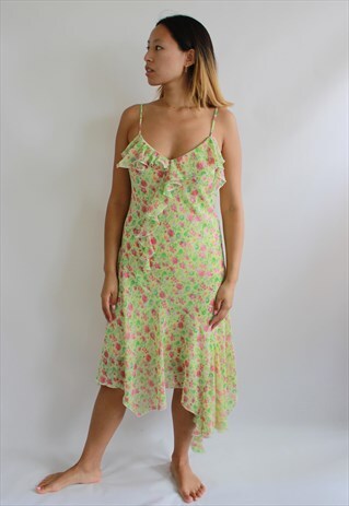 YELLOW FLORAL SUMMER CAMI DRESS