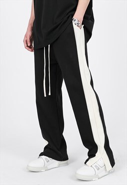 Black Relaxed Fit Pants Trousers Sweatpants Y2k