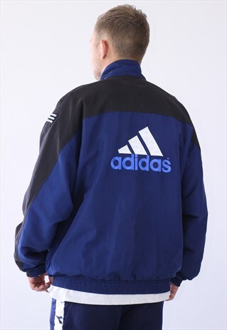 VINTAGE MENS ADIDAS PERFOMANCE BIG LOGO TRACK SUIT JACKET