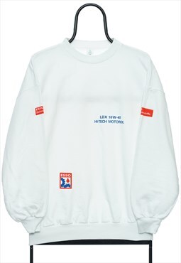 Vintage Esso Graphic White Sweatshirt Mens