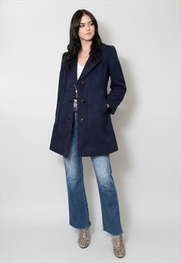 70's Blue Vintage Ladies Coat Jacket Wool Unworn