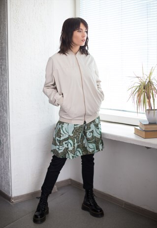 VINTAGE 80'S CREAM MINIMALIST BOMBER JACKET