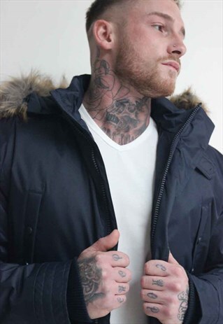 MARVEL PARKA JACKET NAVY