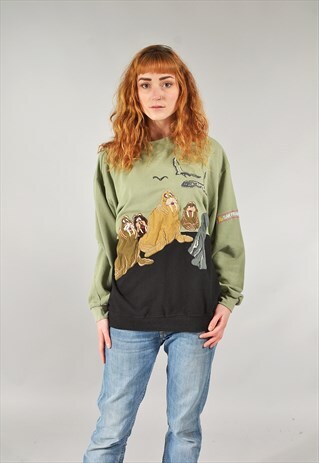 VINTAGE SAN FRANCISCO WALRUS EMBROIDERED SWEATER