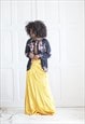 LONG COCKTAIL SKIRT IN YELLOW VELVET