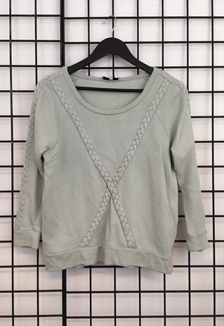 VINTAGE SANDRO PLAIT DETAIL SWEAT TOP