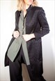 Black Long Line Jacquard Blazer