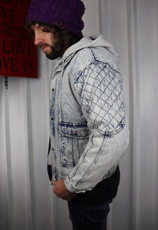 VINTAGE 80'S DENIM LINED HEAVY WINTER JACKET