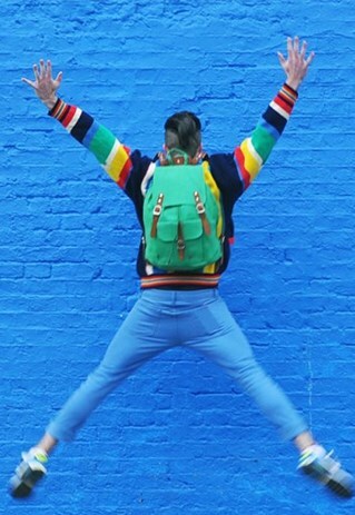 SPACE GREEN JUTE & LEATHER HYBRID BACKPACK
