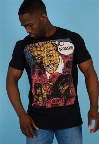 VINTAGE HQ T-SHIRT IN BLACK NT48