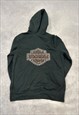 HARLEY-DAVIDSON HOODIE ZIP UP EMBROIDERED LOGO SWEATSHIRT