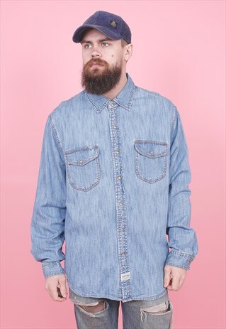 VINTAGE LEVI'S BLUE DENIM SHIRT /R8434