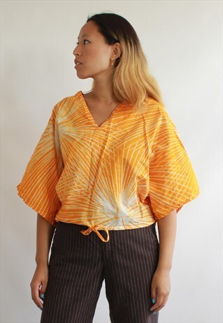 ORANGE WHITE BATIK TIE DYE TOP