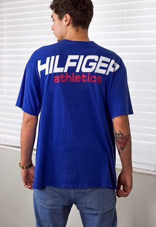 VINTAGE TOMMY HILFIGER T-SHIRT BIG LOGO 90S L 8.5