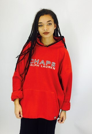 VINTAGE RALPH LAUREN CHAPS EMBROIDERED FLEECE HOODIE