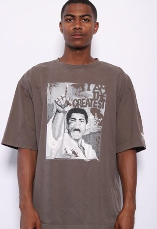 VINTAGE ADIDAS MUHAMMAD ALI GRAPHIC T-SHIRT BROWN