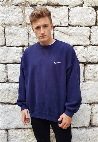 VINTAGE NIKE CREWNECK NAVY BLUE SWEATSHIRT