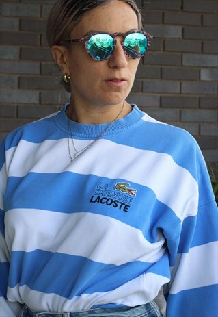 VINTAGE 1970S LACOSTE OVERSIZED STRIPED AIRTEX SWEATSHIRT