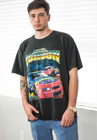 VINTAGE NASCAR T-SHIRT RACING LOGO 90S X 9.6