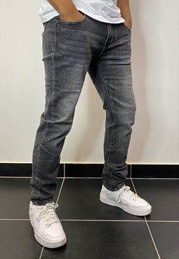justyouroutfit Charcoal Regular Fit Jeans