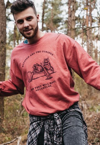 'ADVENTURERS' SWEATSHIRT IN HEATHER RED