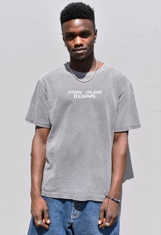 VINTAGE 90S STONE ISLAND DENIM T-SHIRT TOP