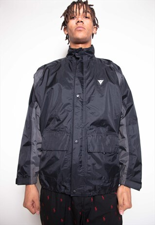 VINTAGE 90S DAINESE BLACK NYLON JACKET ID:1626