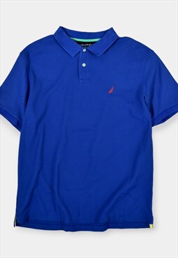 Vintage Nautica Polo T-Shirt Logo Blue
