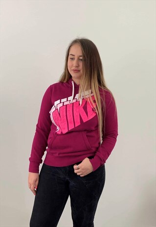 RETRO 90S BRIGHT PINK NIKE HOODIE HOODED JUMPER