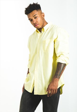 VINTAGE 80S CLASSIC POLO RALPH LAUREN YELLOW SHIRT / 6426