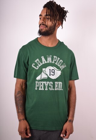 CHAMPION MENS VINTAGE T-SHIRT TOP XXL GREEN 90S