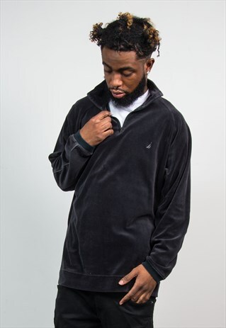 NAUTICA VELOUR QUARTER ZIP SWEATSHIRT