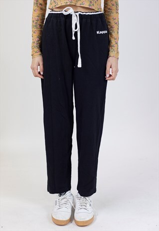 VINTAGE 90S KAPPA BLACK TRACKSUIT BOTTOMS