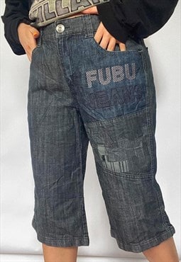 Vintage Y2k FUBU Denim Jorts / Long Shorts