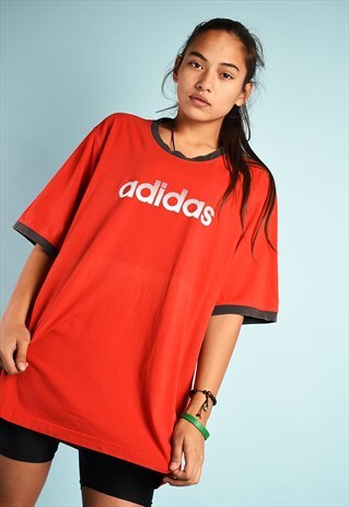 VINTAGE 90'S ADIDAS LOGO PRINT TOP T-SHIRT TEE