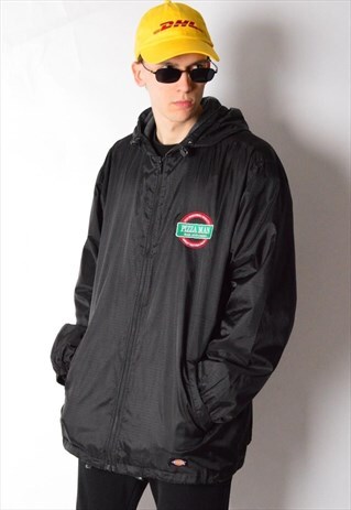 DICKIES VINTAGE 90S BLACK MINIMALIST PIZZA MAN SHELL JACKE