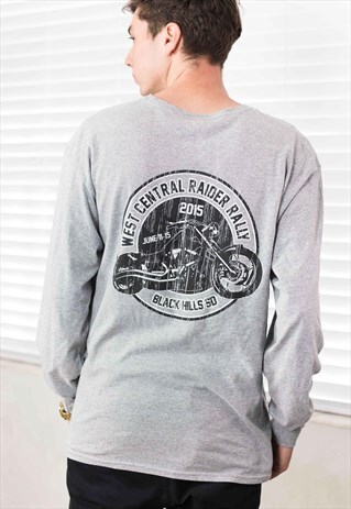 VINTAGE WCRR BIKER T-SHIRT LOGO 90S L 8.9