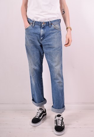 WRANGLER MENS VINTAGE JEANS W33 L30 BLUE 90S
